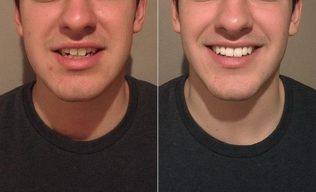 Resinas dentales en joven de 20 años en Chihuahua, dientes reparados con acabado natural y estético.